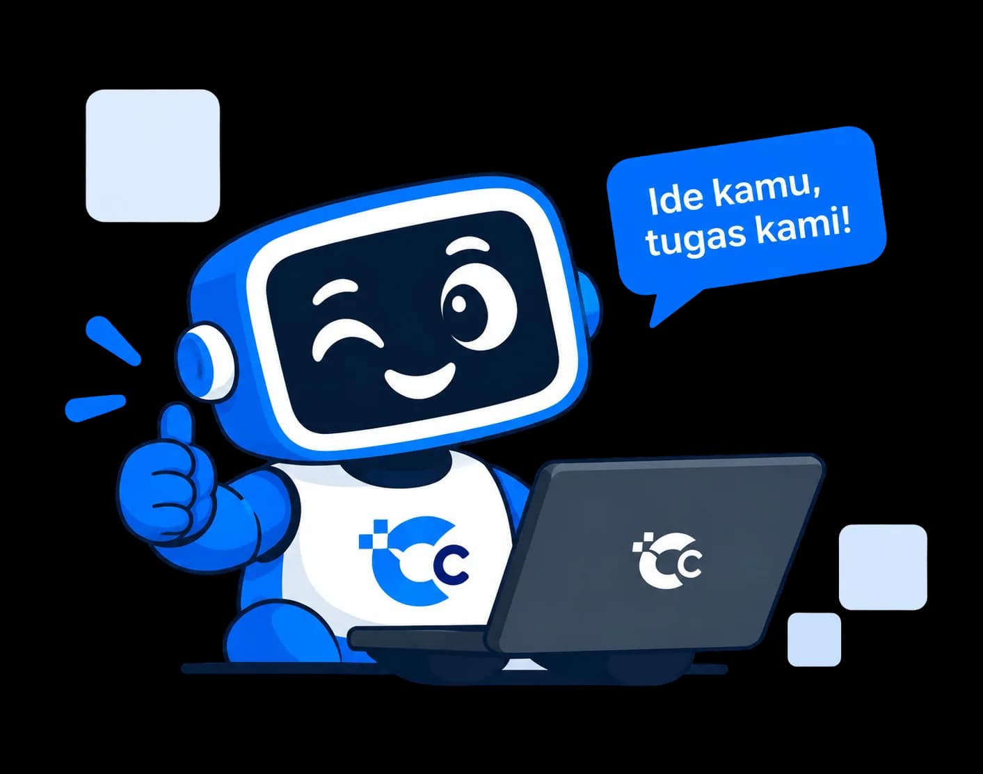 Maskot Codein jasa pembuatan website